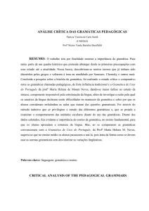 análise crítica das gramáticas pedagógicas critical analysis