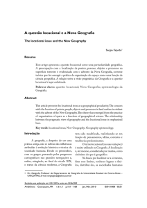 A questão locacional e a Nova Geografia