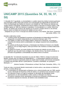 UNICAMP 2015 (Questões 54, 55, 56, 57, 58)