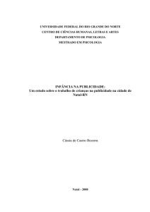 INFÂNCIA NA PUBLICIDADE: Um estudo sobre o trabalho