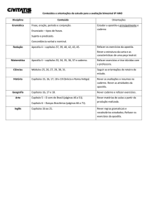 Conteúdos e orientações de estudo para a avaliação bimestral 6º