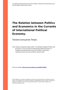 The Relation between Politics and Economics in