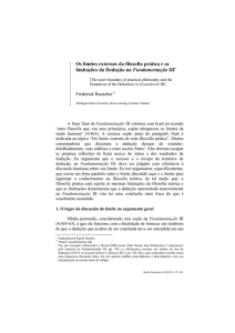 Os limites externos da filosofia prática e as limitações da Dedução