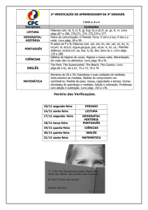 Horário das Verificações.