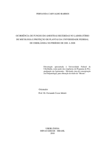 FERNANDA CARVALHO BARROS OCORRÊNCIA DE FUNGOS EM