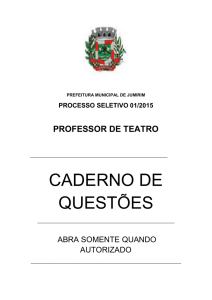 Caderno de Questões - Professor de Teatro 23/01/2015