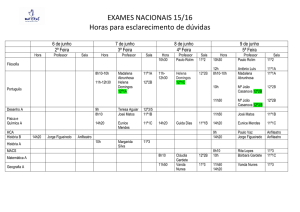 EXAMES NACIONAIS 15/16 Horas para esclarecimento de dúvidas