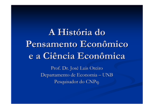 A História do Pensamento Econômico e a Ciência