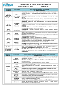 Cronograma e Conteúdo de Avaliações ( 1ª Série )