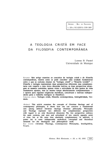 a teologia cristã em face da filosofia contemporânea