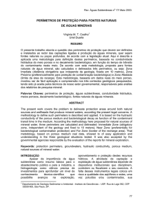 perímetros de proteção para fontes naturais de águas minerais