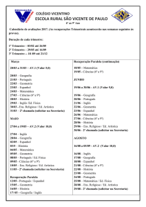 Calendário de Provas 2017 - 6º ao 9º