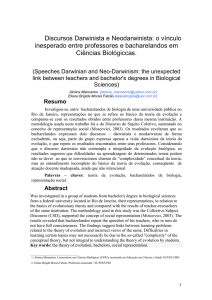 Discursos Darwinista e Neodarwinista: o vínculo inesperado entre