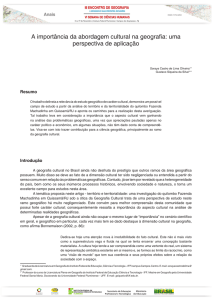 A importância da abordagem cultural na geografia: uma perspectiva