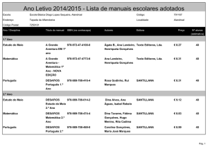 Lista de manuais escolares 2014/2015