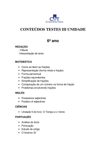 CONTEÚDOS TESTES III UNIDADE 6º ano