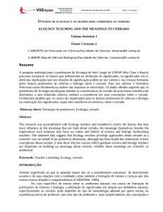 o ensino de ecologia e os significados atribuídos ao cerrado