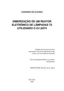 dimerização de um reator eletrônico de lâmpadas t5 utilizando o ci