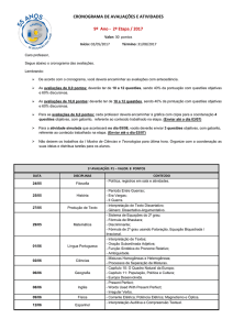 CRONOGRAMA DE AVALIAÇÕES E ATIVIDADES 9º Ano