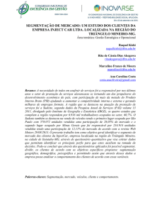 SEGMENTAÇÃO DE MERCADO: UM ESTUDO DOS CLIENTES DA
