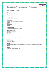 Conteúdo de Prova Bimestral – 4º Bimestre