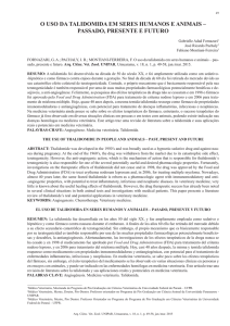 O USO DA TALIDOMIDA EM SERES HUMANOS E ANIMAIS