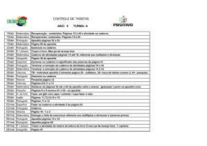 CONTROLE DE TAREFAS ANO: 6 TURMA: A