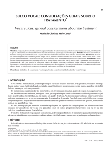 sulco vocal: considerações gerais sobre o tratamento