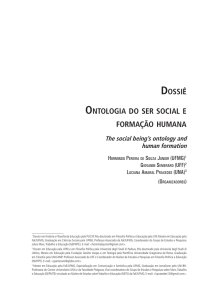 dossiê ontologia do ser social e formação humana