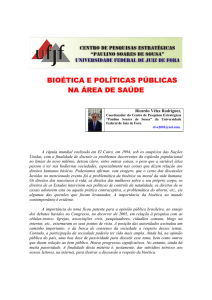 bioética e políticas públicas na área de saúde
