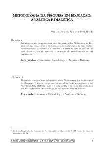 METODOLOGIA DA PESQUISA EM EDUCAÇÃO: ANALÍTICA E