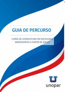 CURSO DE LICENCIATURA EM SOCIOLOGIA INGRESSANTES A