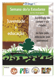 Planejamento Pastoral Introdução: A Semana do Estudante, que