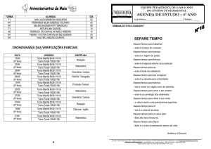 AGENDA DE ESTUDO – 6o ANO