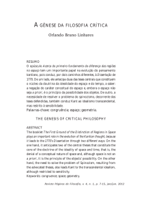 A GÊNESE DA FILOSOFIA CRÍTICA Orlando Bruno Linhares