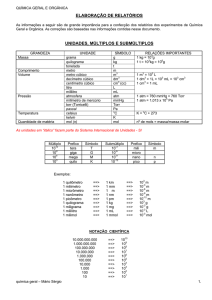 elaboração de relatórios unidades, múltiplos e submúltiplos