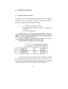 III – PRONOMES PESSOAIS