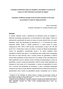 avaliação de diferentes doses de nitrogênio e densidades no