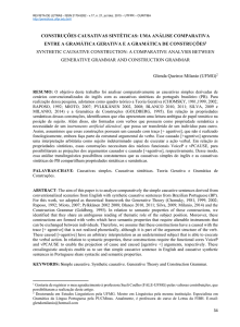 construções causativas sintéticas: uma análise