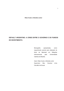 DEFAULT ARGENTINO: A CRISE ENTRE O GOVERNO E OS