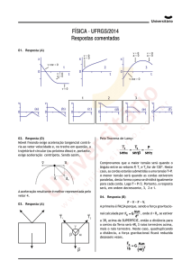 Resolução da Prova de Física | Vestibular UFRGS 2014