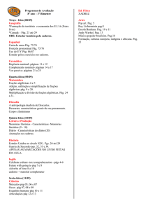 Programas de Avaliação 8º ano – 3º Bimestre Terça