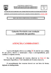 Gabarito Oficial - EAGS-B 2008 - Eletrônica Cod. 25