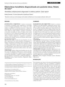 eliptocitose hereditária diagnosticada em paciente idosa. Relato de