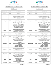 CONTEÚDOS PARA AS VERIFICAÇÕES 4º ANO: manhã 16/05