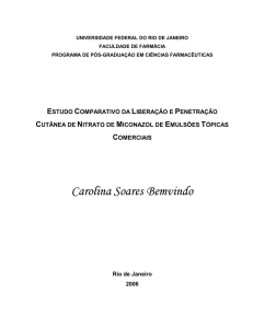 Estudo comparativo da liberação e penetração cutânea de