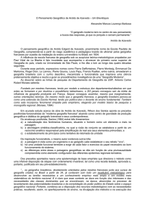 O Pensamento Geográfico de Aroldo de Azevedo