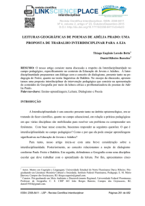 LEITURAS GEOGRÁFICAS DE POEMAS DE ADÉLIA PRADO: UMA