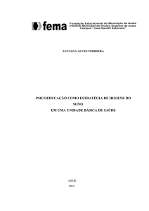 psicoeducação como estratégia de higiene do sono em uma