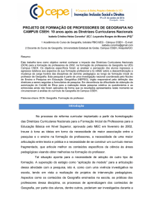 PROJETO DE FORMAÇÃO DE PROFESSORES DE GEOGRAFIA